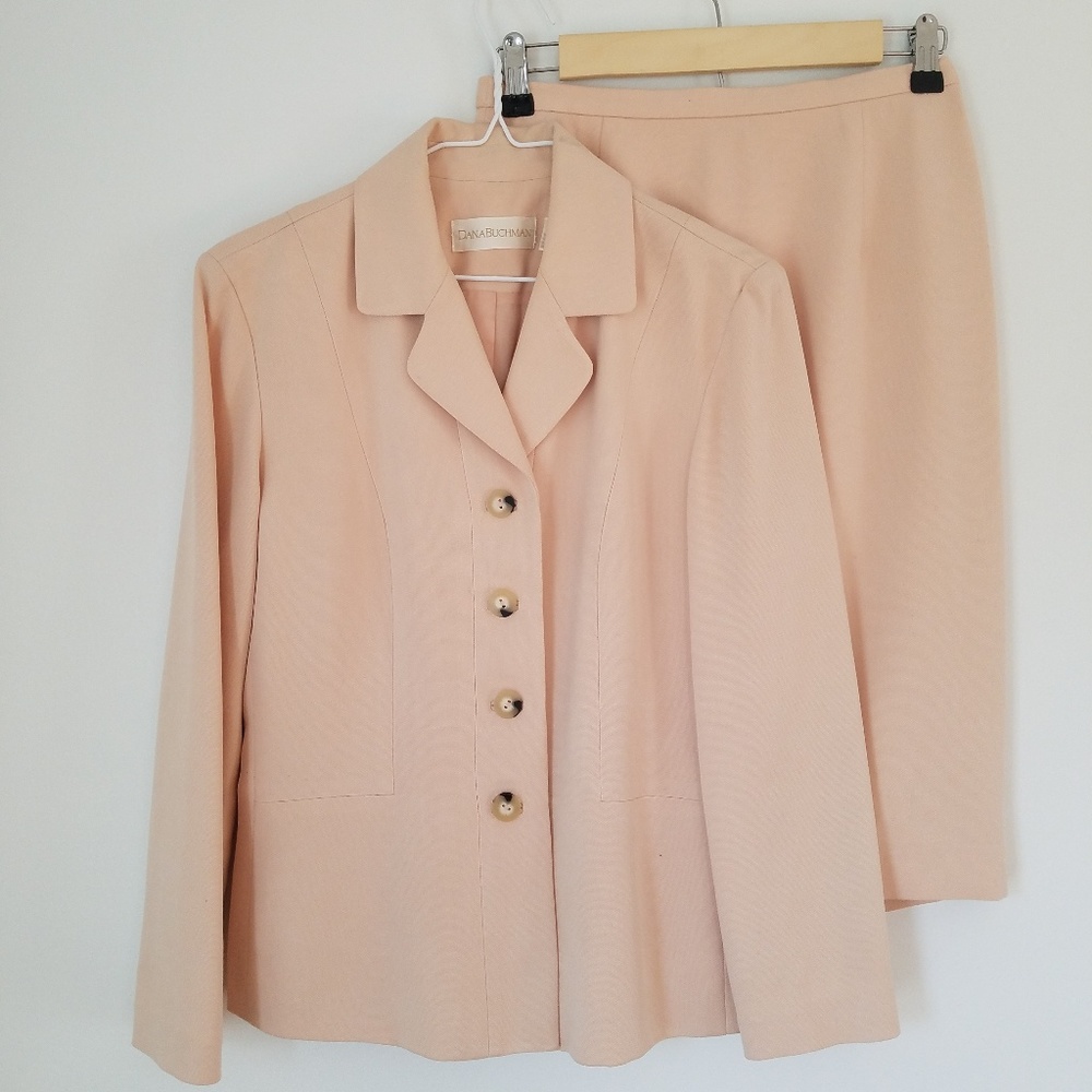 Silk skirt blazer set